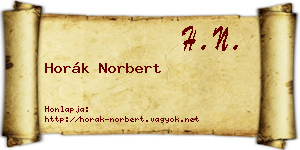 Horák Norbert névjegykártya