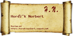 Horák Norbert névjegykártya